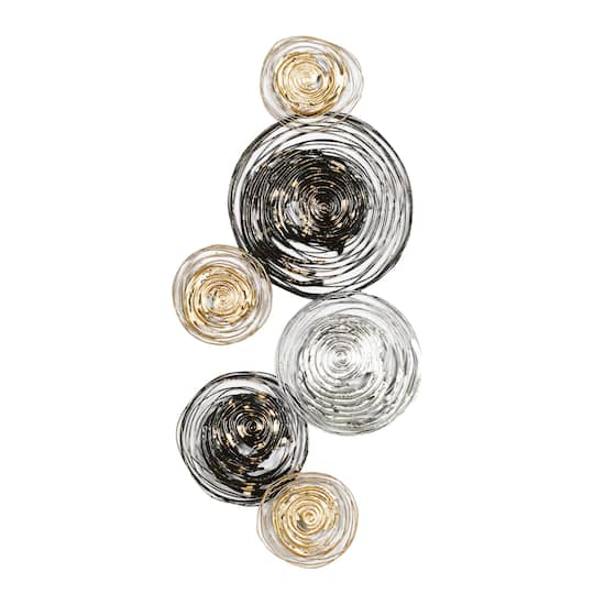42" Black, Silver & Gold Metal Contemporary Wall Décor